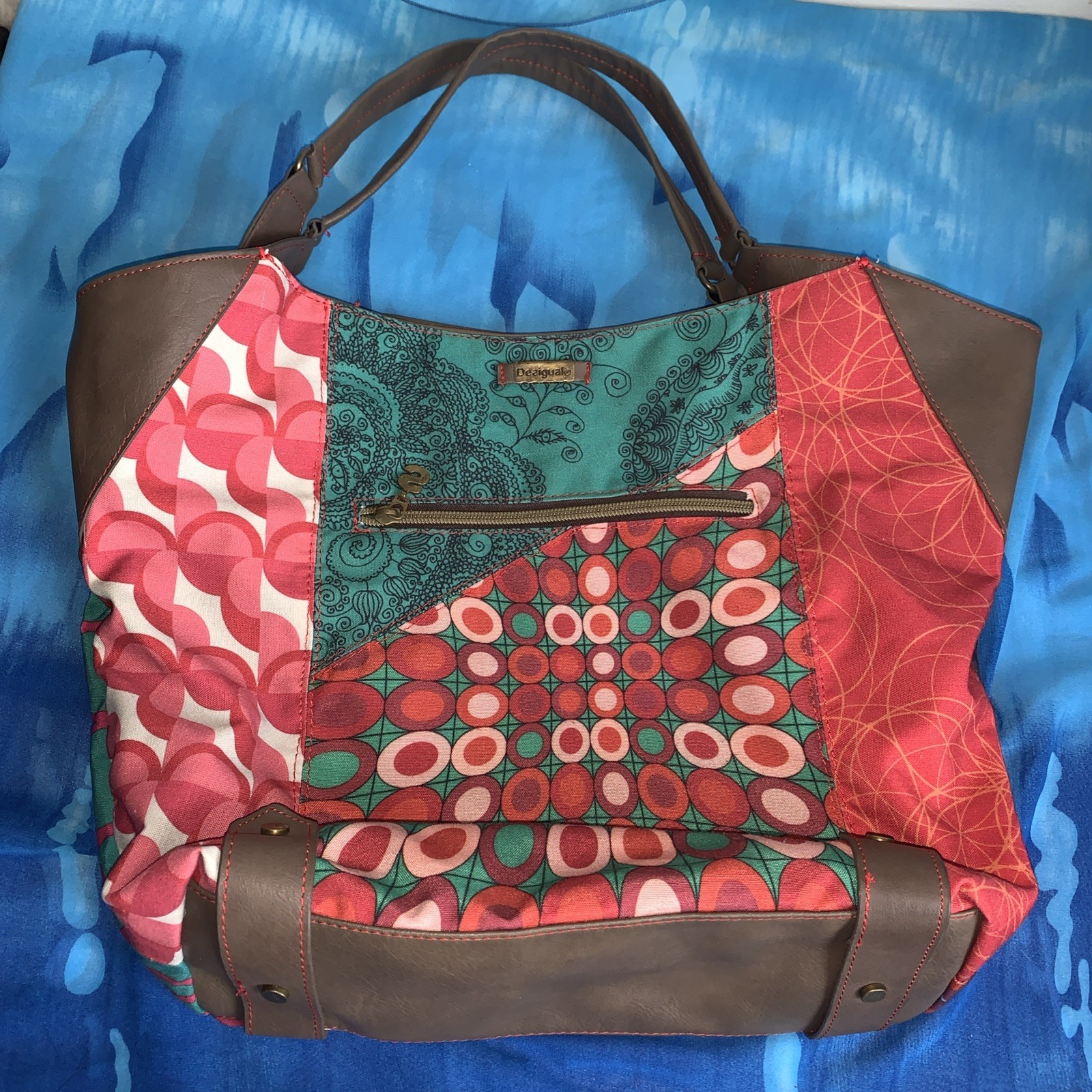 Desigual Purse Hand Bag Patchwork Embroidery Colo… - image 1