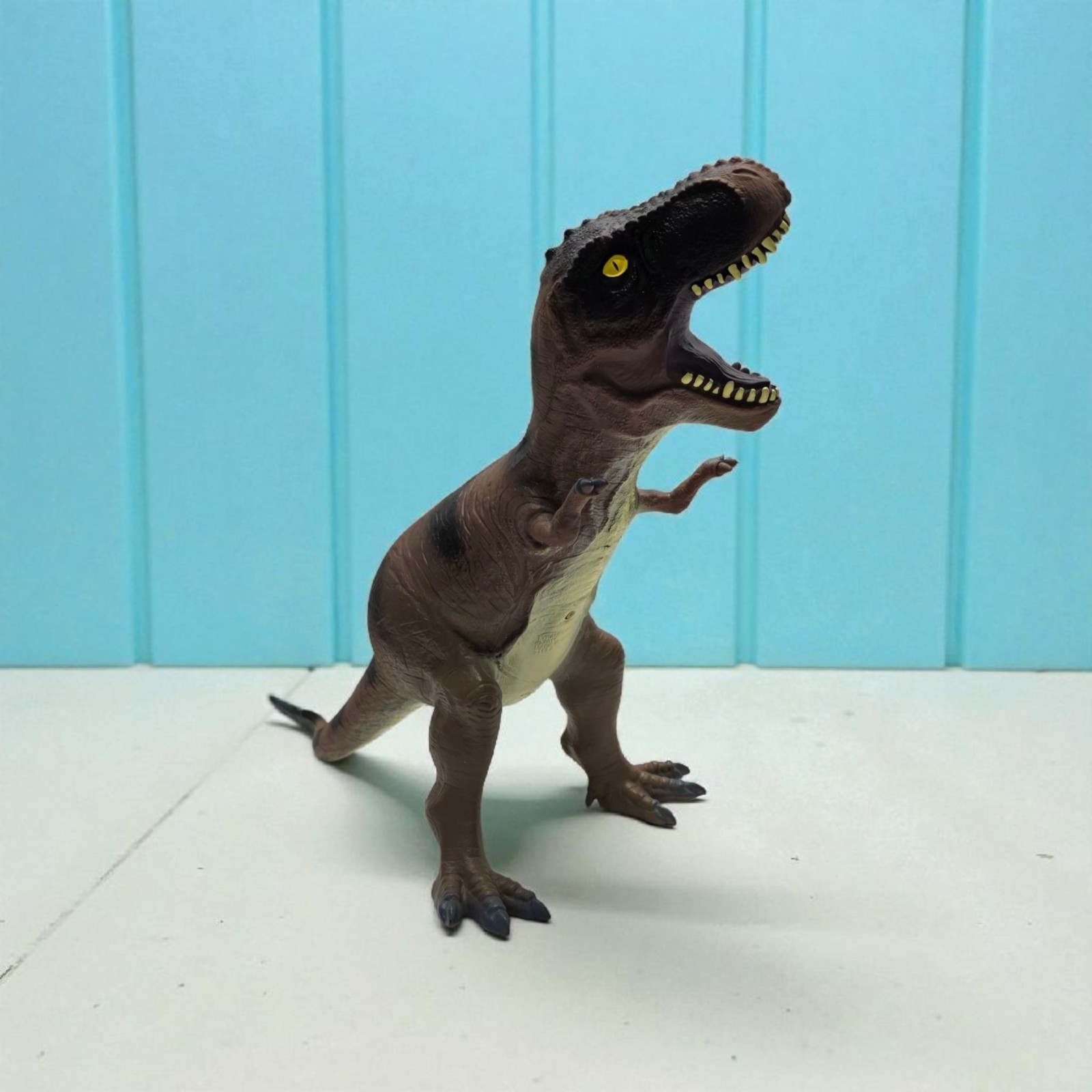 Tyrannosaurus Rex T-Rex 13” Figure Soft Brown Plastic Rubber Toys R Us 2011