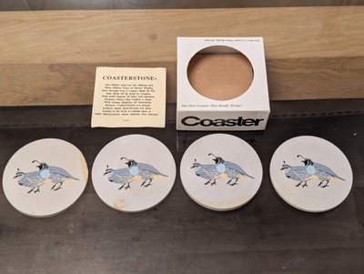 4 Eck Stein Wachtel Vogel Stein Untersetzer.  Hindostone Produkt.