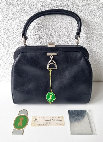 Great midcentury leather handbag by GOLDPFEIL - vintage original around 1950/60