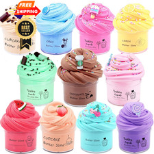 HFCHUPIN Butter Slime Kit for Girls and Boys Small, Bule Red Brow Yellow Pink