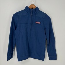 Vineyard Vines Pullover Boys Medium Blue Shep Shirt Quarter Zip