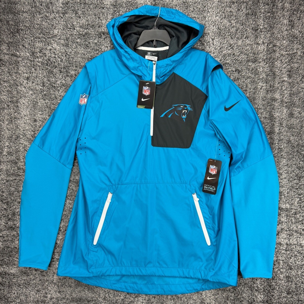 Carolina Panthers Nike NFL Pullover Jacket Lightweight Mens Size M