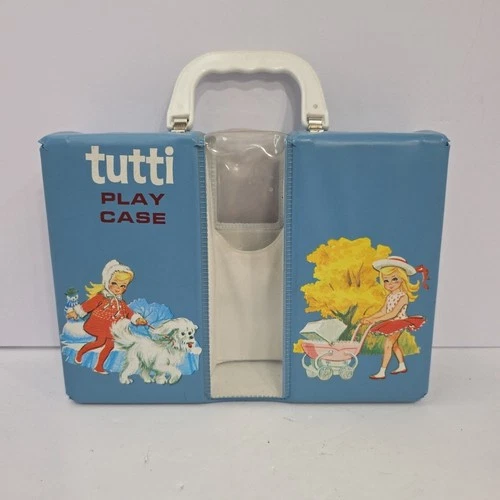 Vintage 1965 Tutti Doll Play Case • Blue Carrying Case Made By Mattel • Barbie