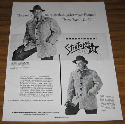 1955 VINTAGE AD~BRUSHTWEED STRATOJAC 3-D INSULATED JACKETS~MENS