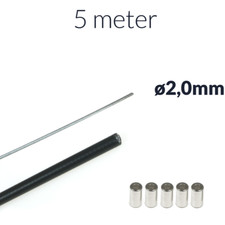 5m Innenzug ø2, 5m Bowdenzughülle, 5x Endka...