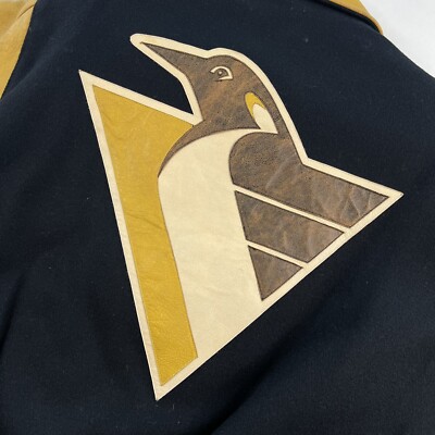 ジェフハミルトン jeff hamilton nhl ペンギンズ ジャケット VINTAGE PITTSBURGH PENGUINS NHL JEFF HAMILTON WOOL LEATHER VARSITY