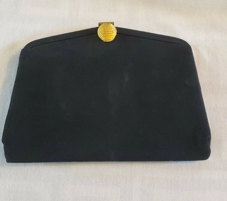 Vintage 1940s/1950s black Britemode handbag Vintage 1940s black rayon eveningbag - Image 2 of 4