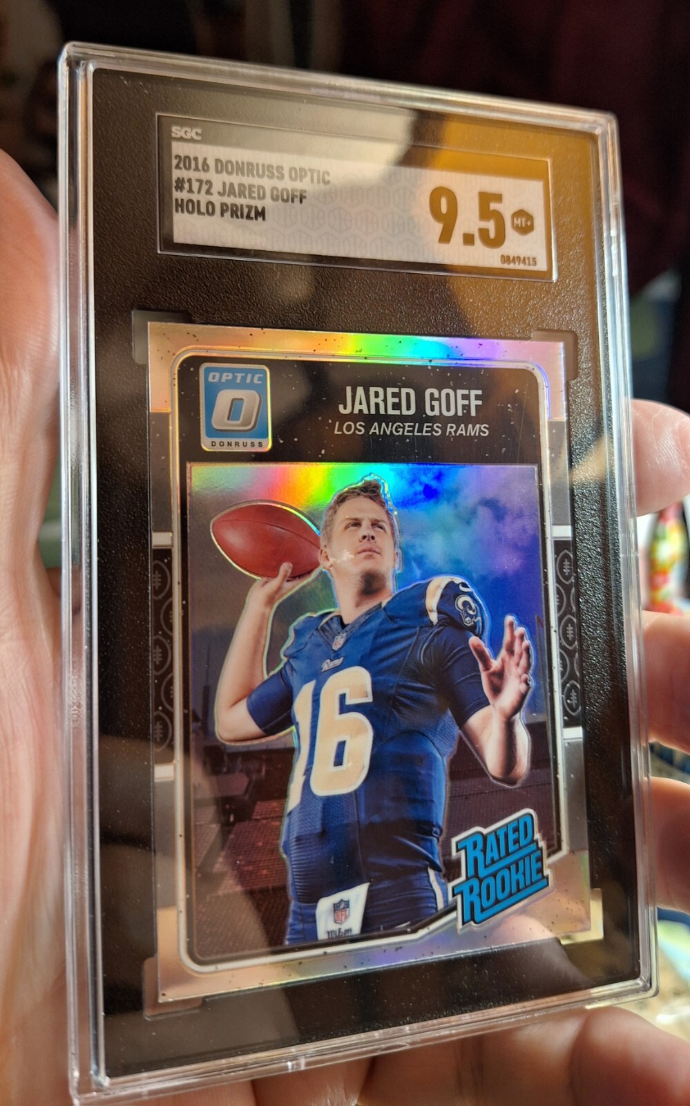 2016 Donruss Optic Jared Goff Rated Rookie Holo Silver Prizm SGC 9.5 #172
