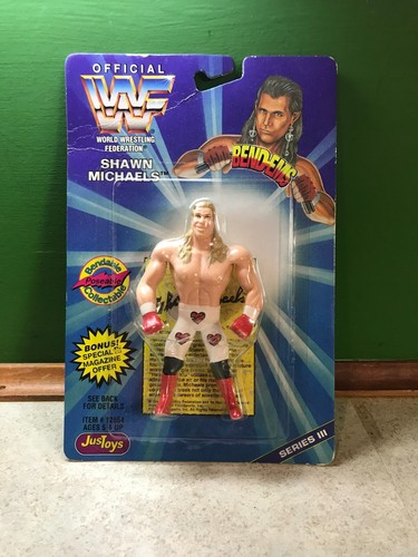 WWF WWE Wrestling Figure NIB JusToys Bend-Ems Shaw...