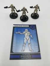 SET OF 3 - MINT Star Wars Miniatures - Raxus Prime Trooper #38 - WoTC w/ Card