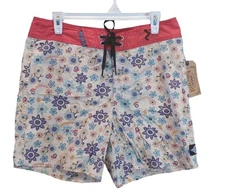 Ocean & Earth Men Swimwear surf board coastal beach multicolor short size 32 NWT