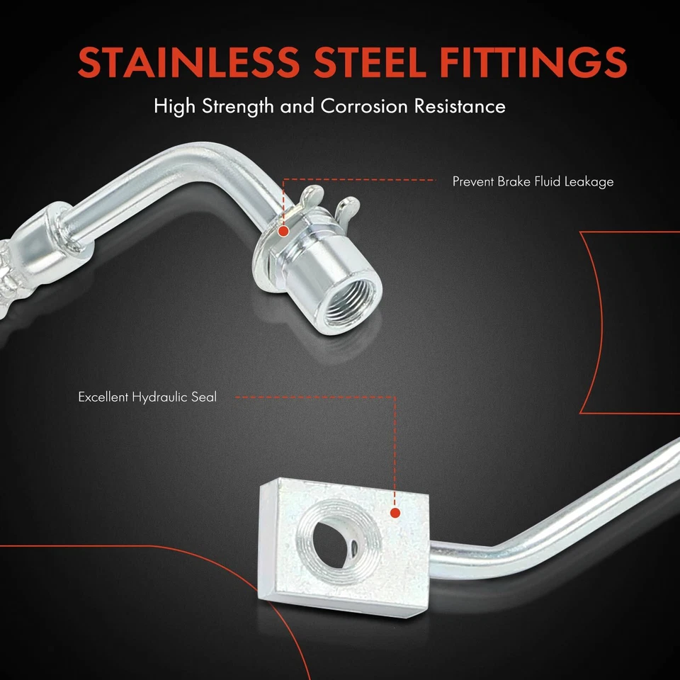 Manguera hidráulica de freno trasera A-Premium 2x para GMC C5500 Topkick 2003 2004-2009 6,6 L Foto 4 de 4