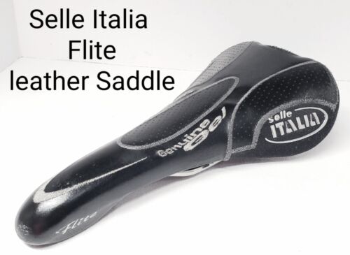Vintage Genuine Selle Italia Flite Real Leather Italian-made Road Saddle  - Picture 1 of 14