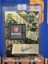 2022 Spectra Garrett Wilson RPA Nike Patch Laundry Tag 1/1 Gold Vinyl JETS ✈️