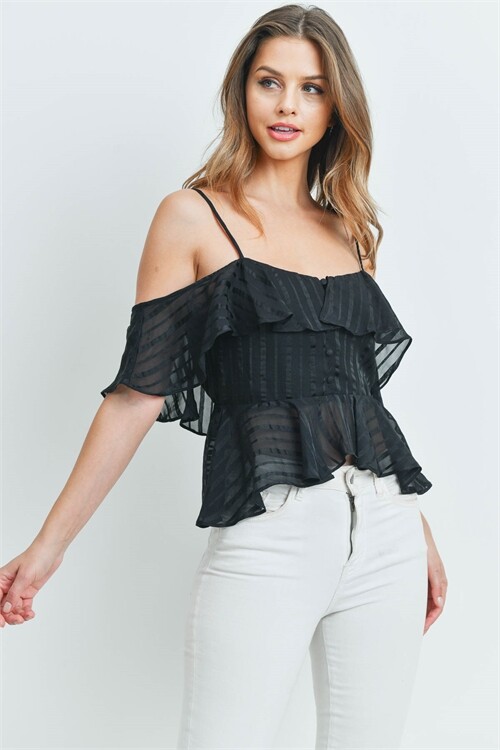 spaghetti strap peplum top