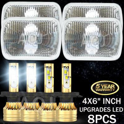 4Pcs Fits For Isuzu NQR NPR NPR-HD GMC W3500 4''x6'' LED Headlights Hi/Lo Beam