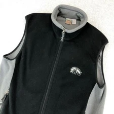 Vintage Eastern Mountain Sports Fleece Vest Mens XL Black Full Zip USA Made GORP