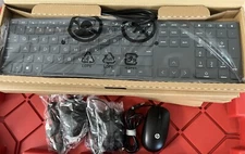 HP 320K Slim Wired QWERTY Desktop Black Keyboard And HP320M Wired Mouse