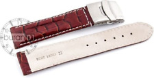 Bracelets de Montre Fermoir Papillon Cuir Gauffré Croco Regardez Braun 18mm 24mm