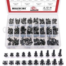 250-Pcs 6 X 6Mm 12 X 12Mm Tactile Push Button Switch Micro Momentary Tact New