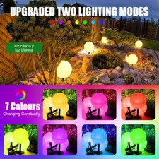 6x LED Solarlampe Kugellampen Gartenkugeln Weg Außen Bereich Hof Steckleuchten