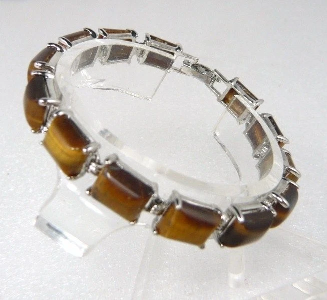 Brazalete Brazalete Original Ojo de Tigre Turquesa Negro Ágata 18KGP Cierre Foto 2 de 3