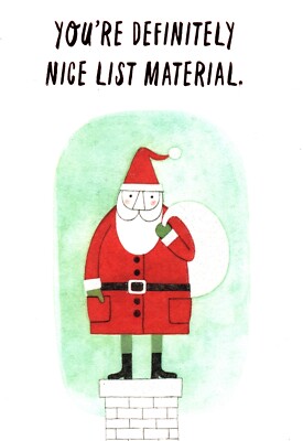 Funny Definitely Nice On The List Hallmark Christmas Holiday Greeting Card