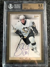 2005/06 UD BEEHIVE SIDNEY CROSBY ROOKIE AUTO 5X7 BGS 9.5 AUTO 10 POP 1