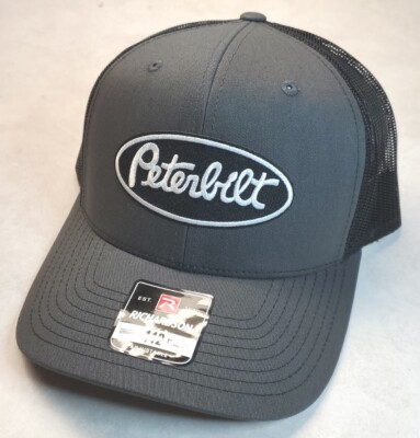 Cappello Da Camionista Richardson 112 Peterbilt - Rosso/Nero Carbone, Cotone, Regolabile