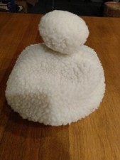 VINTAGE Woman's White Fuzzy Hat Handmade Free Shipping