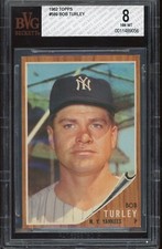 1962 Topps Baseball #589 Bob Turley BVG 8