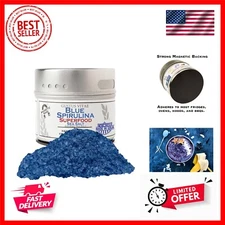 Artisanal Gourmet Sea Salt, Blue Spirulina Infused, All Natural Salt 3 Oz