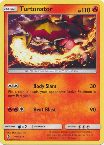Turtonator - 17/145 - Rare Pokemon NM-Mint Guardians Rising