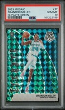 2023 Mosaic Brandon Miller ROOKIE RC Elevate Green Prizm PSA 10 GEM #17