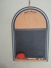 NOTICE CHALK BOARD WITH A LEDGE AT THE BOTTOM FOR THE CHALK THE RED DUSTER HUNG