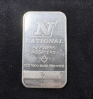 National Refiners 999 Fine Silver Bar 1 oz Vintage w/ Serial Number Low Reserve