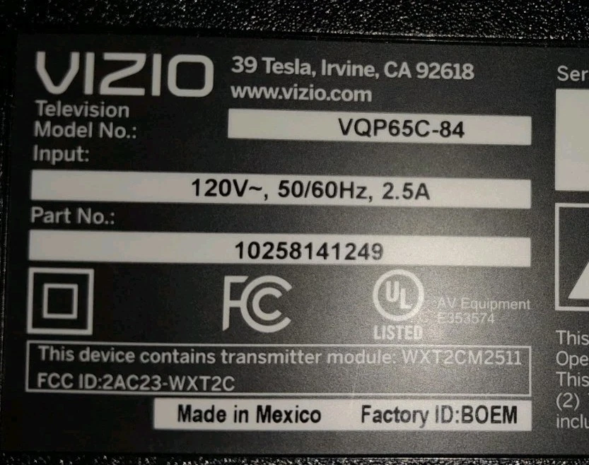 VIZIO VQP65C-84 MAIN VIDEO HDMI BOARD  - Image 4 of 4