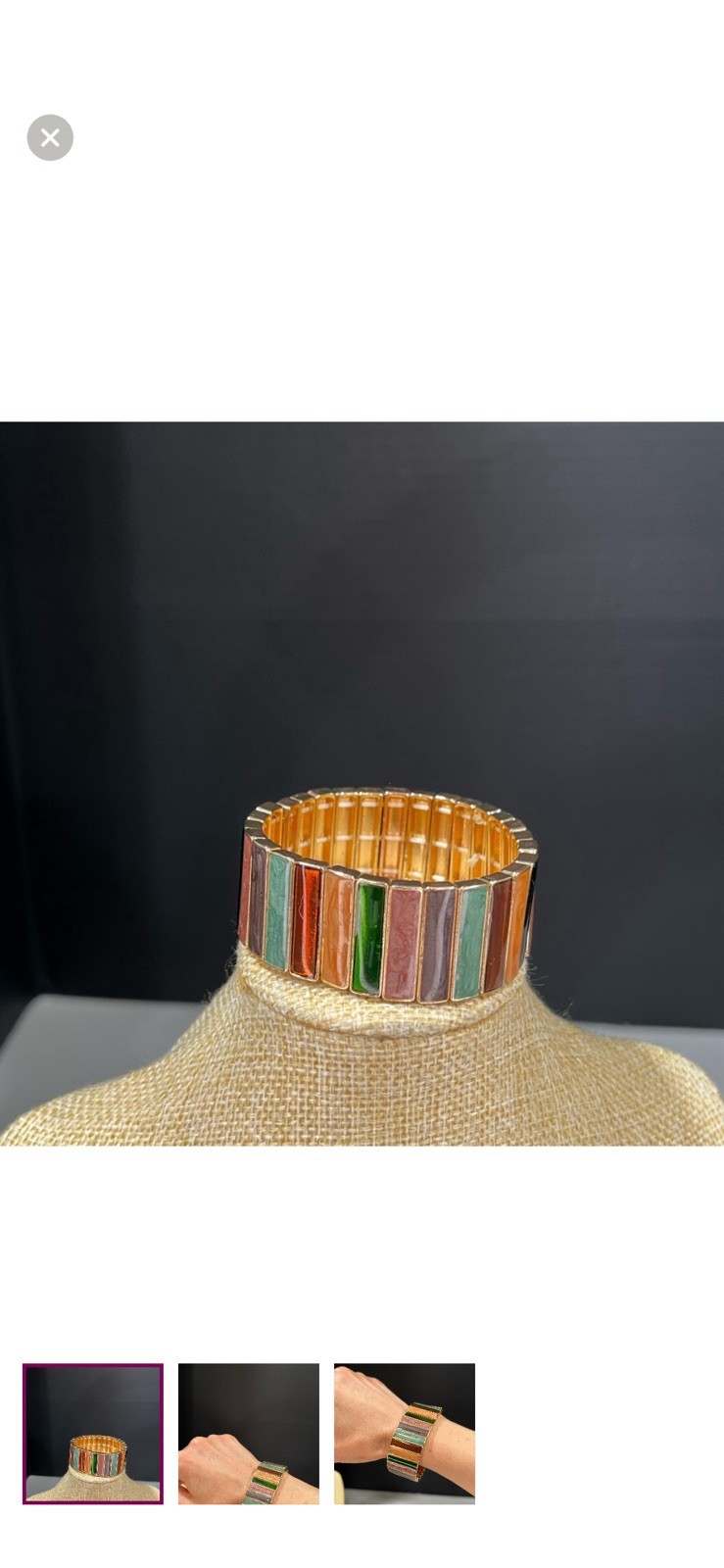 Multicolor Rectangular Stackable Bangle Fashion B… - image 1