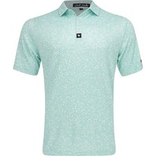 Bad Birdie Abyss Spatter Print Piqu  Knit Performance Golf Polo Green Men  s Sz S