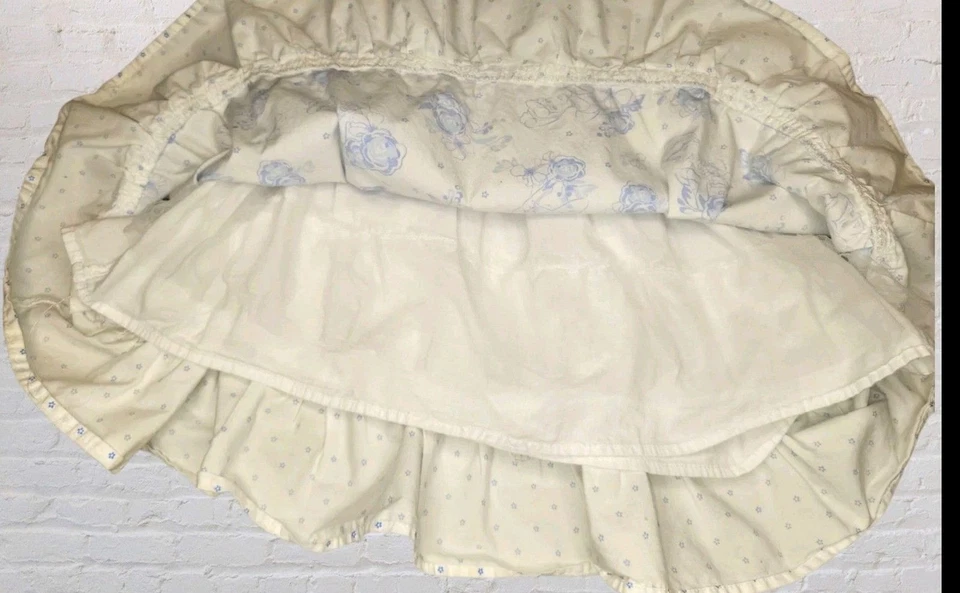 Disney Princess Cinderella Blue Roses Dress Girls 6X White A Line Sleeveless - Image 3 of 4