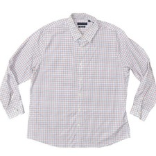 Tommy Hilfiger Men's XL Blue Cotton Slim Button Shirt Long Sleeve Plaid