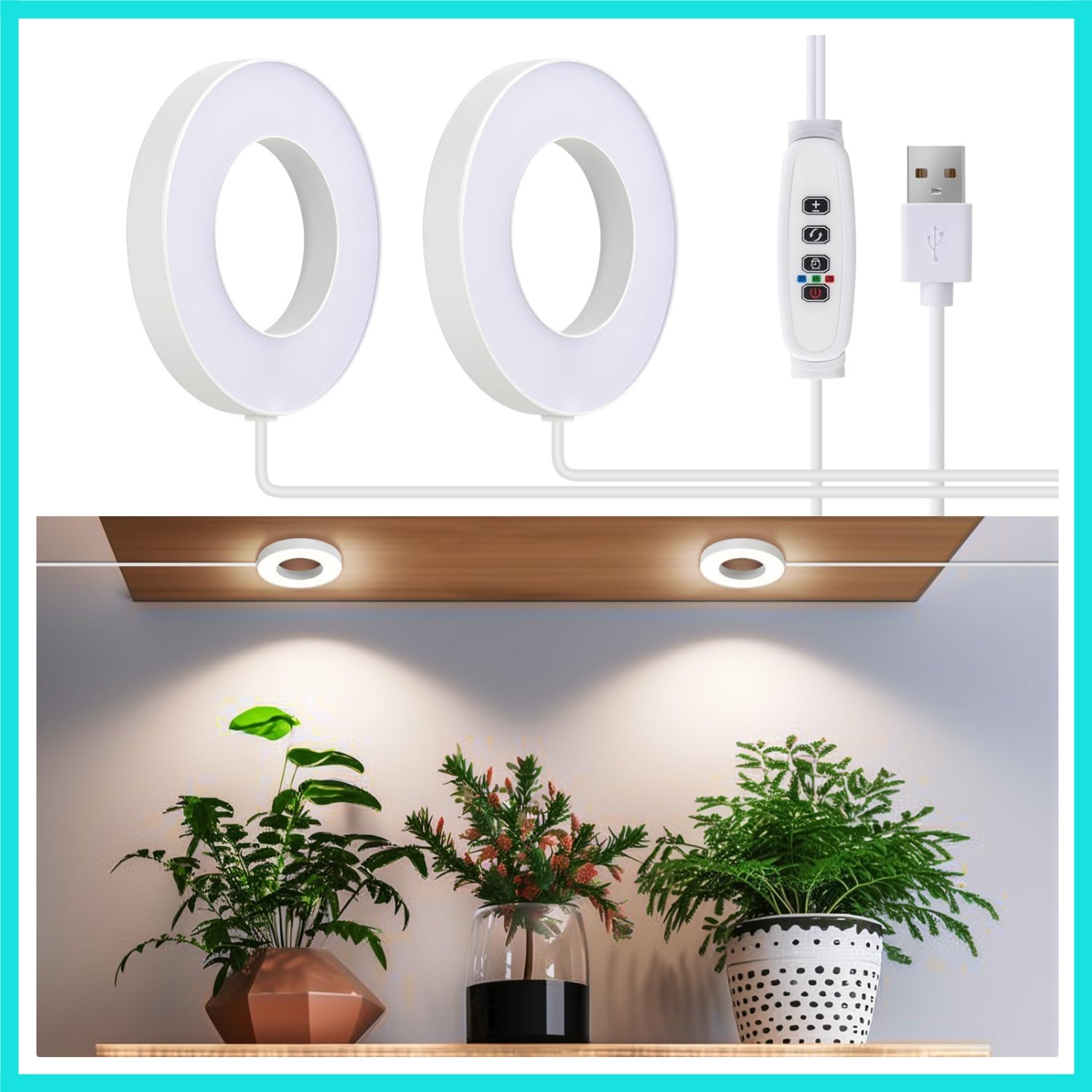 Ceiling Grow Lights for Indoor Plnts, 96 LEDs Full Spectrum Hlo LED Plnt Ligh...