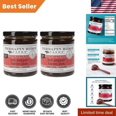 Irresistibly Sweet & Spicy Bacon Jam - Perfect for Dips (Pack of 2 x 10.5 oz)