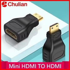 NEW Mini HDMI Male to Standard HDMI Female Adapter Gold Plated HDTV 4K 1080p 3D