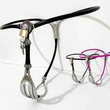 Stainless Steel Chastity Belt Lockable Invisible Adjustable Belt For Female