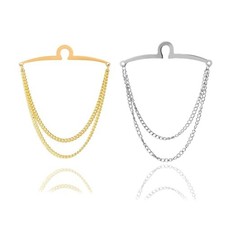 2Pcs Tie Chain for Men with Clasps Tacks Men's Accessories Suit Vest Neck