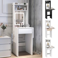 Small Dressing Table with Mirror LED Lights Vanity Desk