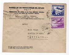 Chile 1952 TPO Ambulance Railway cancellation n°2 on cover