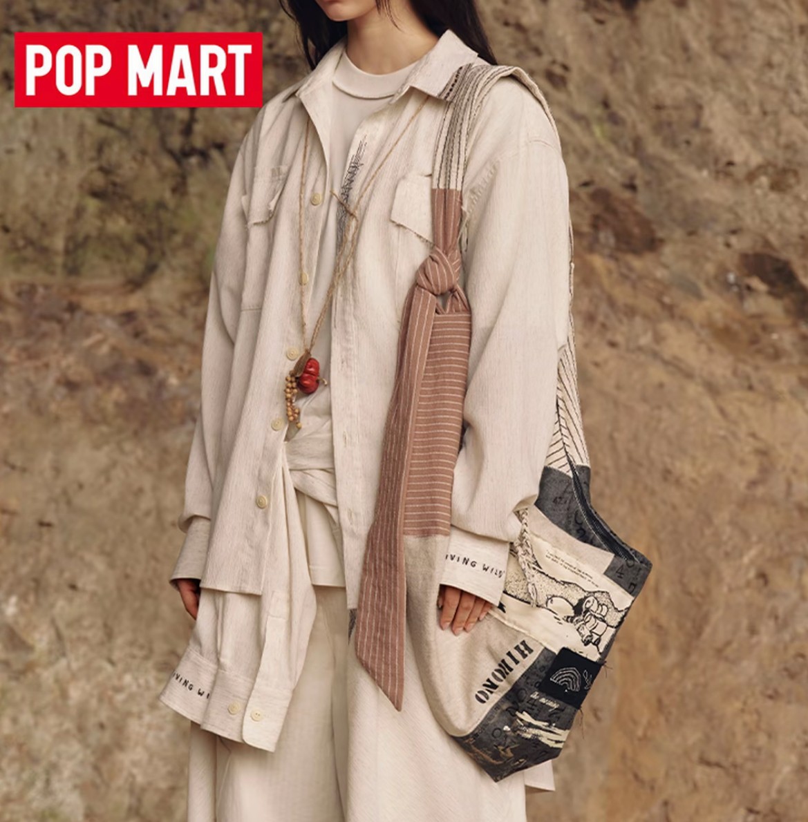 Authentic POPMART Hirono Living Wild-Wanderer's poem crossbody bag